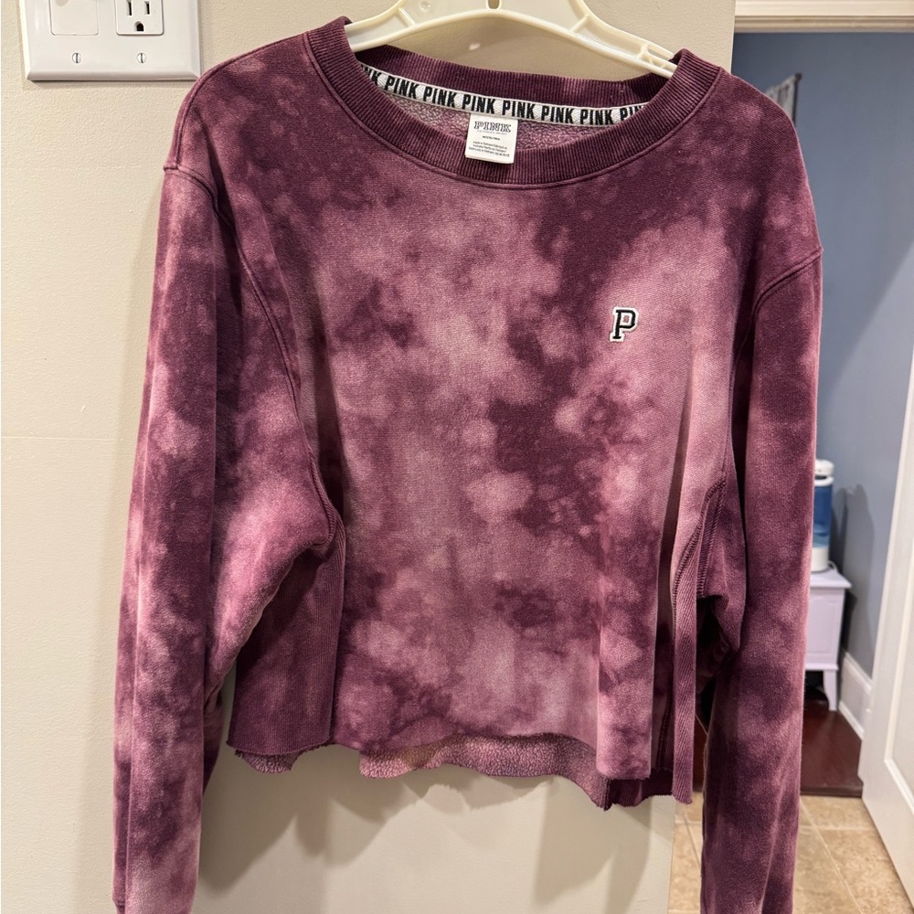 PINK Victoria's Secret Purple Crop Sweatshirt